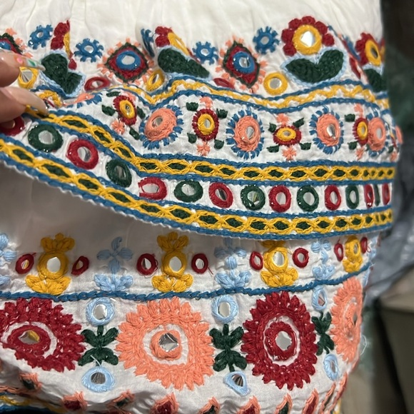 NWOT 0044 ZARA WOMAN SKIRT WITH CONTRAST WITH EMBROIDERY SZ S 5107/248 sz M NEW - Picture 5 of 6